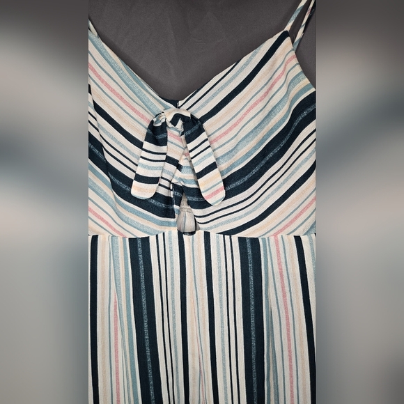 Xhilaration Summer Tank Blue and White Striped Women’s Jumpsuit - Picture 2 of 11